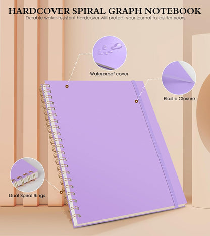 Spiral Notebook Journal 8.5” x 11”, A4 Large Pink Notebooks for Women Men, College Ruled Lined Journal, 100 GSM Paper, Plastic Hardcover Spiral Bound Journals for Work School Note Taking Business