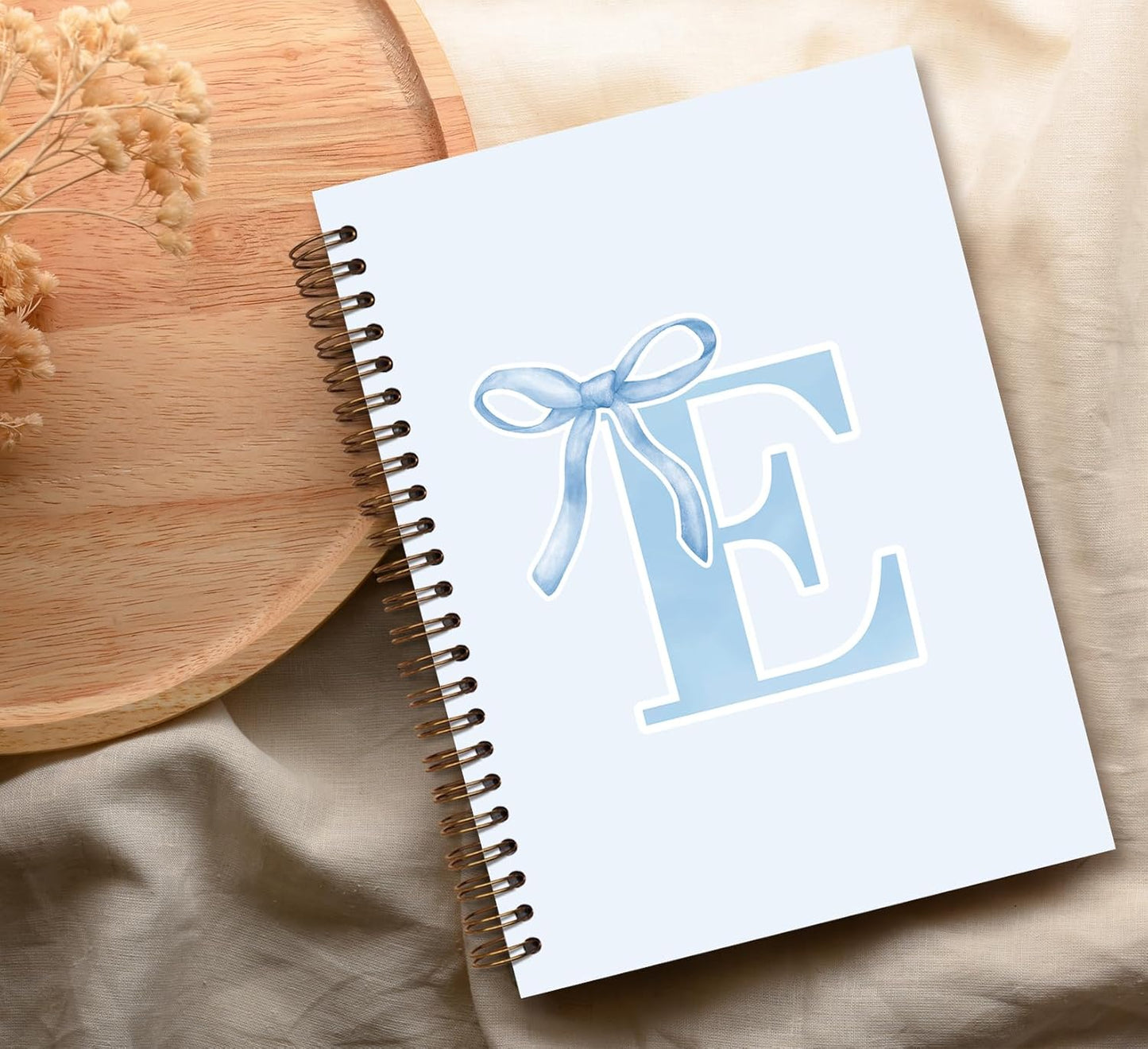 Blue Bow Journal Notebook for Girls,Initial H Journals Personalized Diary Gifts for Teen Girl Kids,Monogrammed Gifts for Women,Trendy Coquette Cute Hardcover Spiral Notebook 5.5 x 8.3 - Colors A