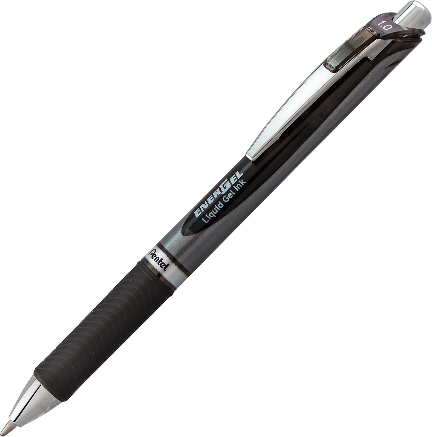 Pentel EnerGel RTX Retractable Liquid Gel Pen, (1.0mm), Bold Line, Metal Tip, Black Ink, Pack of 3 (BL80BP3A)