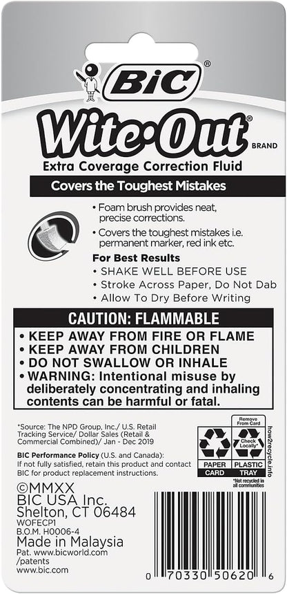 Bic Wite Out Extra Coverage Correction Fluid-.7oz