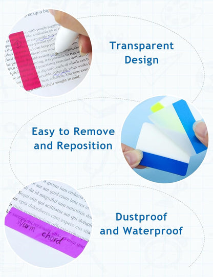 500 Pcs Sticky Page Tabs, Book Tabs Writable, 2 Inch Sticky Index Tab for Notebooks