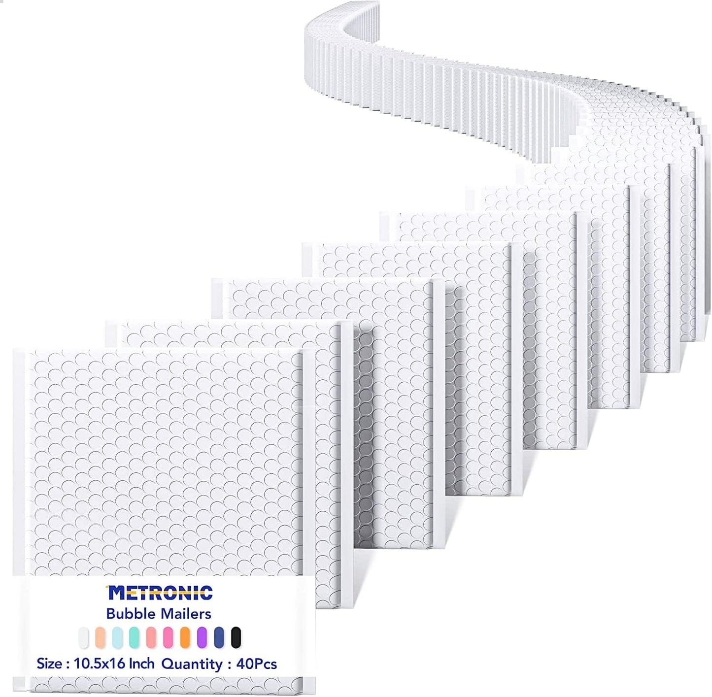 Metronic Bubble Mailers 8.5x12" 40 Pack Black Padded Envelopes Usable Size 8.5 x 11" Strong Adhesion Bubble Envelopes Medium Mailing Envelopes Bubble Padded for Small Business Shipping Books Clothes