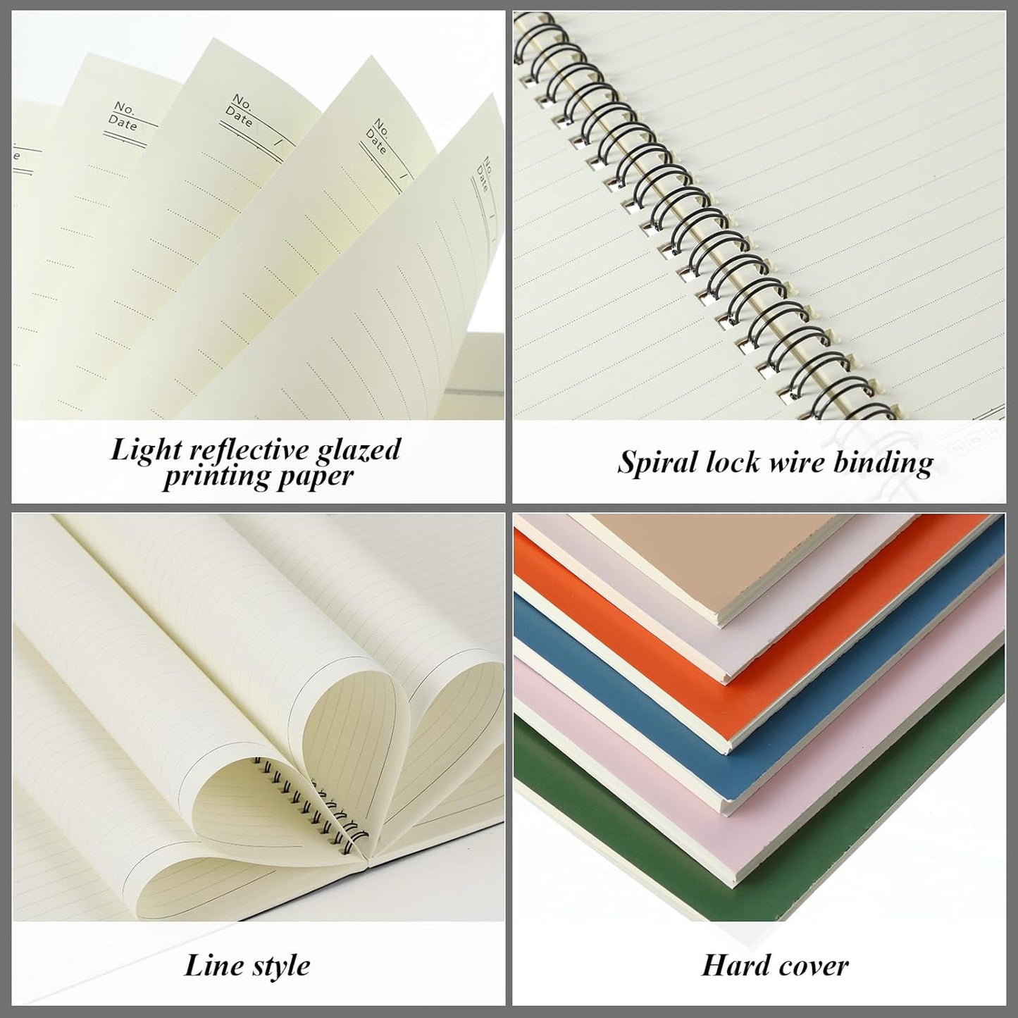 Leelosp 12 Pack Small Spiral Notebook Lined Spiral Journal College Ruled Notebook Wire Bound Kraft Cover, 120 Pages for Work (Multicolor,5.5 x 8.3 Inch)