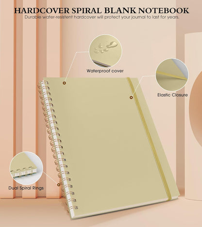 Spiral Notebook Journal 8.5” x 11”, A4 Large Pink Notebooks for Women Men, College Ruled Lined Journal, 100 GSM Paper, Plastic Hardcover Spiral Bound Journals for Work School Note Taking Business