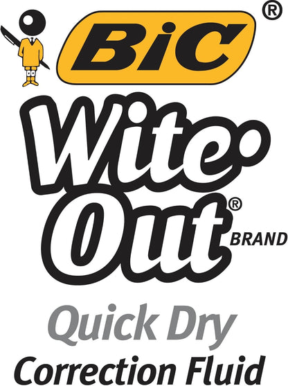 BIC® Wite-Out® Quick-Dry Correction Fluid, 20 mL Bottles, White, Pack Of 2