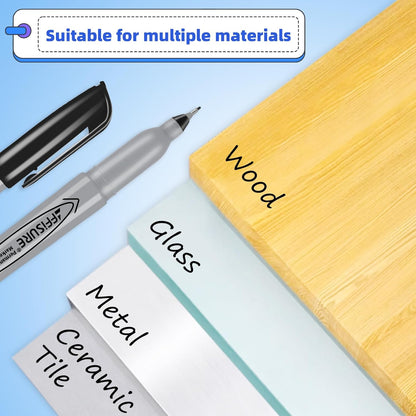 Permanent Markers, Ultra Fine Point, Black, 40 Count, 0.4mm, Fine tip permanent marker set, quick dry, waterproof, fading resists, durable, marks on paper, glass, ceramic, plastic, wood, rock, metal