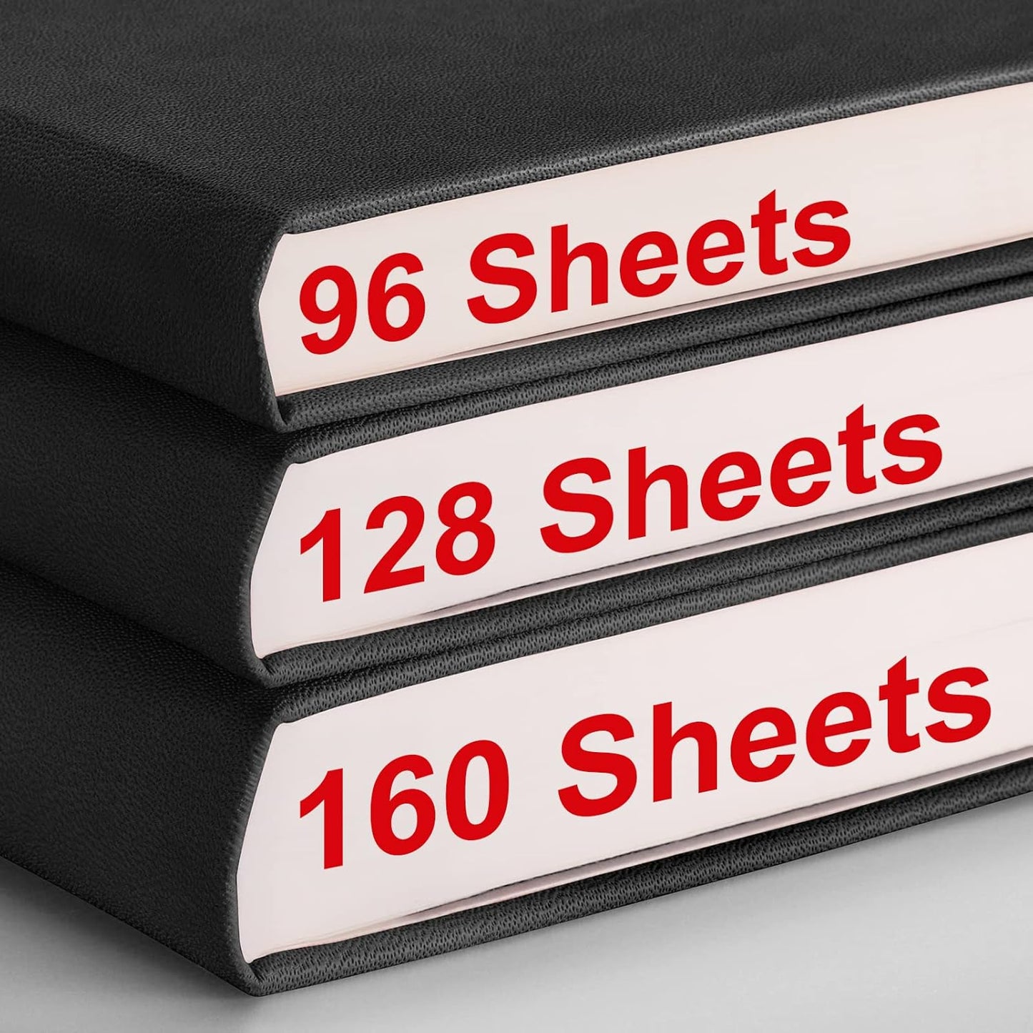 AHGXG 8.5''×11'' Notebook College Ruled - Large A4 Notebook Lined Journal - 320 Pages Thick Journal for Writing, 100gsm Thick Paper, Leather Softcover, for Work School - Black