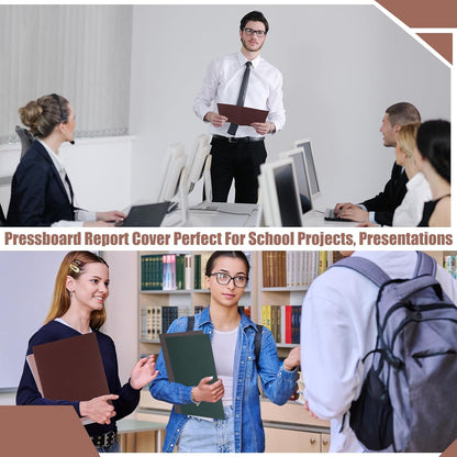 Zhanmai 15 Packs 8.5'' x 11'' Pressboard Report Covers, Metal Prong Fastener with Compressor, Letter Size 3'' Capacity Presentation Report Folder to Neatly Bind Reports, Proposals, Documents(Blue)