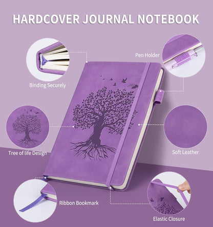 Lined Journal Notebook for Women Men, A5 Hardcover Leather Journals for Writing, 200 Pages Thick Paper, Daily Journal Notebook for Work, School, Note Taking, Business, Travel, College Ruled