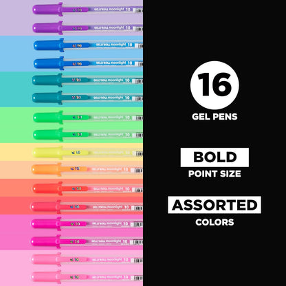 SAKURA Gelly Roll Moonlight Gel Pen Set, Bold Tip, Opaque Colors, 10 PK 38176