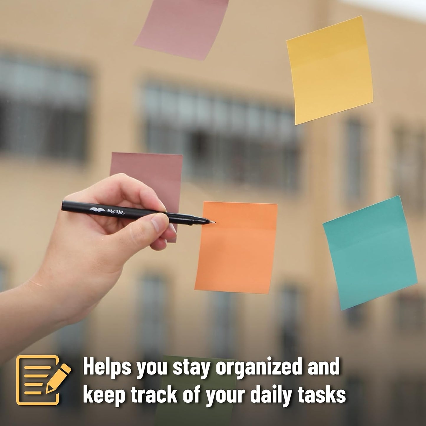Mr. Pen- Sticky Notes, 3"x3", 12 Pads, 600 Sheets, New Earthy Colors, Sticky Notes Bulk, Self-Stick Note Pads, Perfect for Office, School, Home, Study & Organization