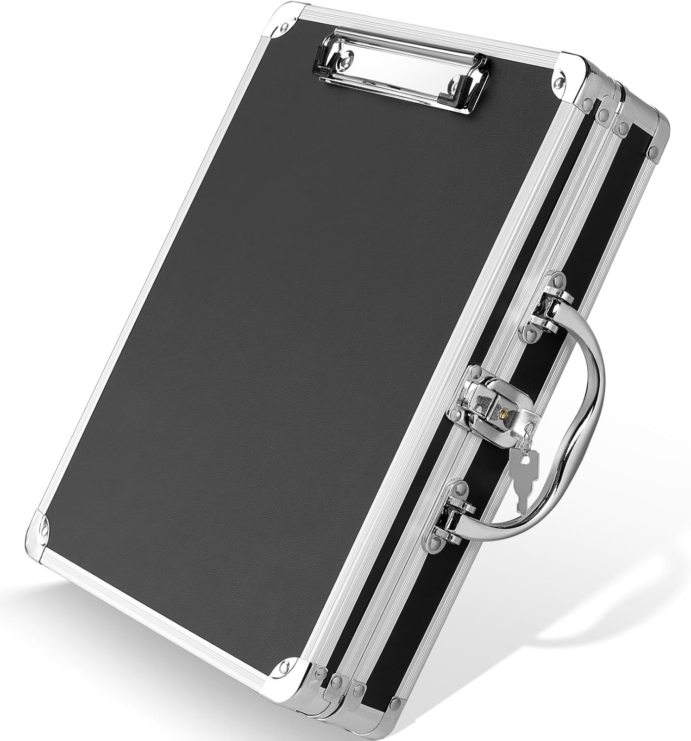 Sooez Key Lock Clipboard Storage Box, Heavy Duty Clipboard with Storage, Metal Locking with Handle, Lock Box Maximum Security - Holds Letter Size Paper, 12.6 x 9.6 inch