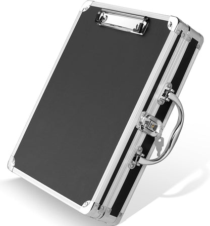 Sooez Key Lock Clipboard Storage Box, Heavy Duty Clipboard with Storage, Metal Locking with Handle, Lock Box Maximum Security - Holds Letter Size Paper, 12.6 x 9.6 inch