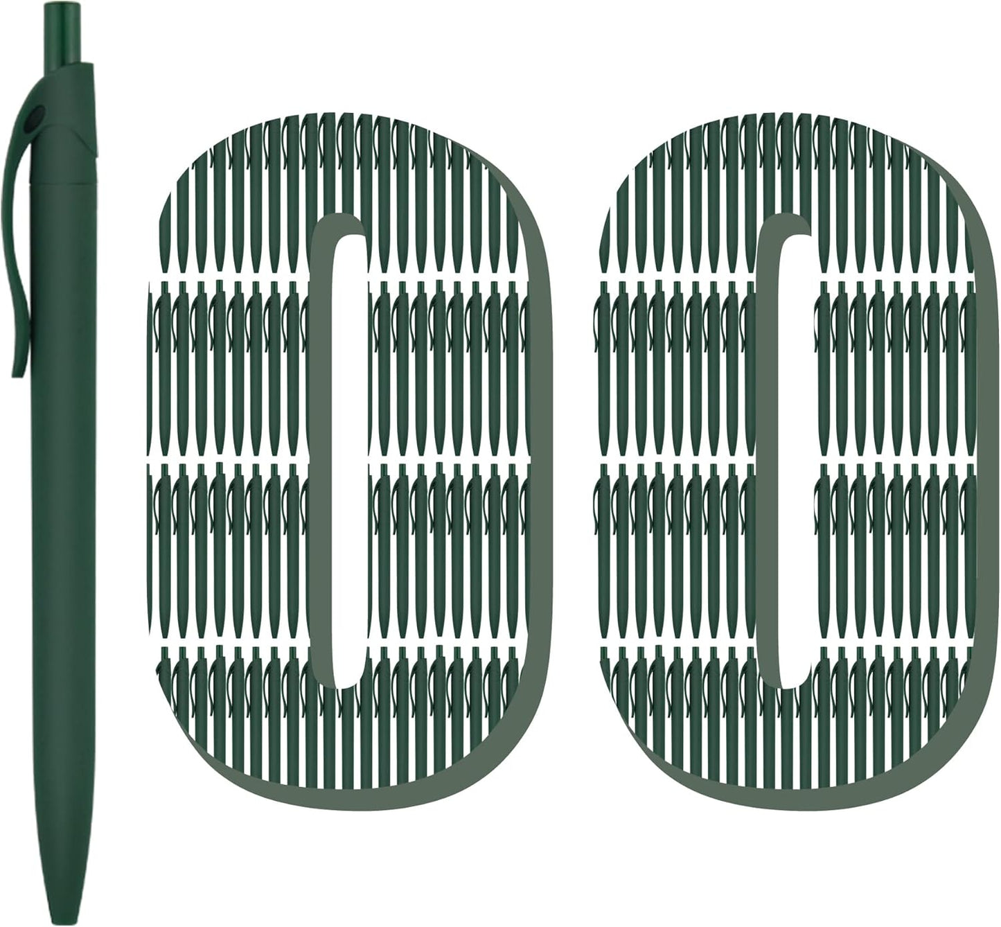 Deegtran 100 Pack No Bleed Black Barrel Click Pens, Wholesale Retractable Ballpoint, Medium Point, Smooth Ink, 1.0MM Black Ink