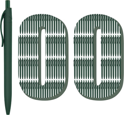 Deegtran 100 Pack No Bleed Black Barrel Click Pens, Wholesale Retractable Ballpoint, Medium Point, Smooth Ink, 1.0MM Black Ink