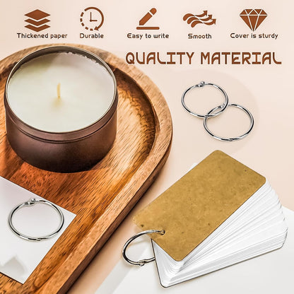MotBach 300 Pcs Flash Cards 2x3 Inch Index Cards with Ring Lined Note Card Bood Flashcards, Mini Blank Flash Cards 2x3 White Card Pad Index Note Bood 2 x 3 Notecards for Studying School Supply College