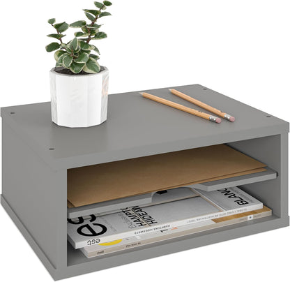 Ballucci File Organizer, 4-Tier Office Desk Organizer, Open Top Wood Paper Organizer for Classroom, Desktop Mail Sorter Paper Tray, Black