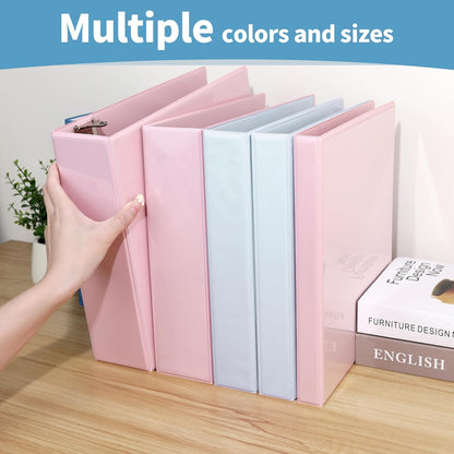 SUNEE 3 Ring Binder 2 Inch, Clear View Binder Three Ring PVC-Free (Fit 8.5x11 Inches) for School or Office Supplies, Light Purple, 1 Pack