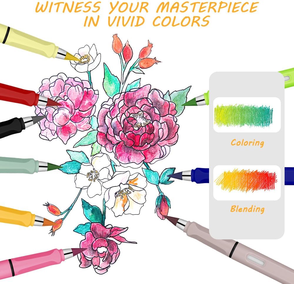 Ainiv Inkless Pencil with Eraser - 5 Sets Infinity Pencil, Reusable with Extra 5 Eraser & 5 Replaceable Nibs for Home, Office & School Writing, Drawing