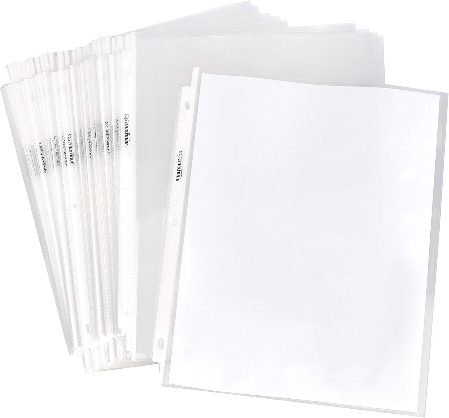 Amazon Basics Heavy Duty Sheet Protectors for 3 Ring Binder, Top Loading, Clear Plastic, 8.5 x 11 inch, 500-Pack