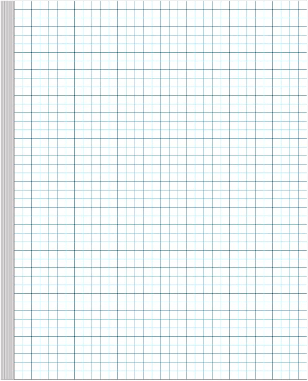 A4 TUL Discbound Grid Filler Paper - 11 Disc Graph Paper, Letter Size 100Sheets / 200Pages Loose-Leaf Paper, 100gsm White Paper, 8.5'' x 11''