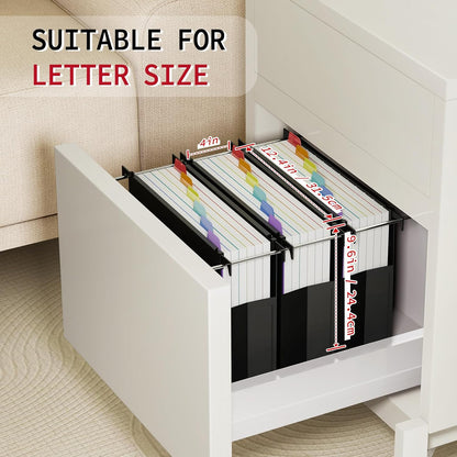Uquelic Plastic Hanging File Folders Letter Size, 12 Pack Reinforced Heavy Duty Hang Folder with Movable Bright Dividers, Adjustable Tabs, 2" File Organizer for Filing Cabinet, School, Office