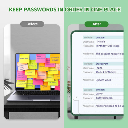 MOSA BEAR Password Keeper Book with Alphabetical Tabs，4.3"x5.7" Small Password Books for Seniors Password Notebook for Internet Website Address Log in Detail（Dark Blue）