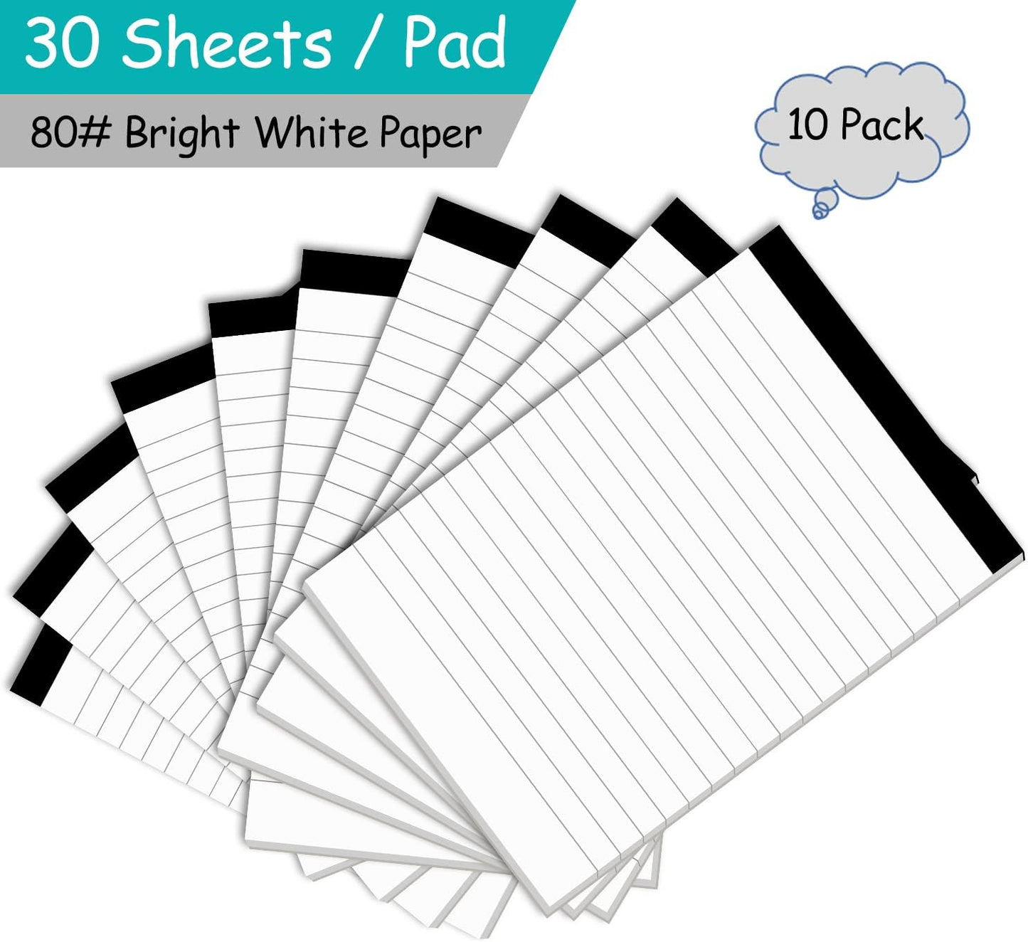 Nichela 20 Pack Small Notepad, 3 x 5 Inch Ultra Quality Note Pads, Server Lined Papers and Desk Notepads for Office Supplies, Writing and Memo pads 30 Sheets Each