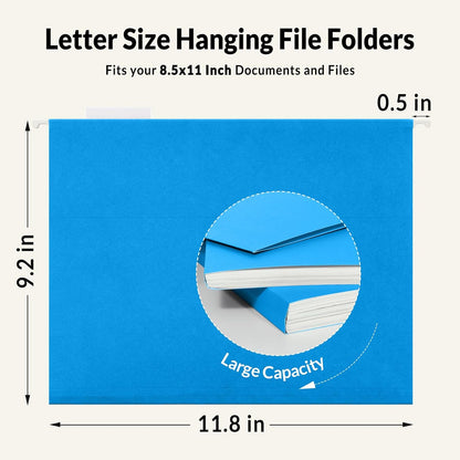 SUNEE Hanging File Folders, 25 Pack Letter Size Hanging File Folders with 1/5-Cut Tabs, Ideal for Home and Office Organization and Papers Classification,Yellow