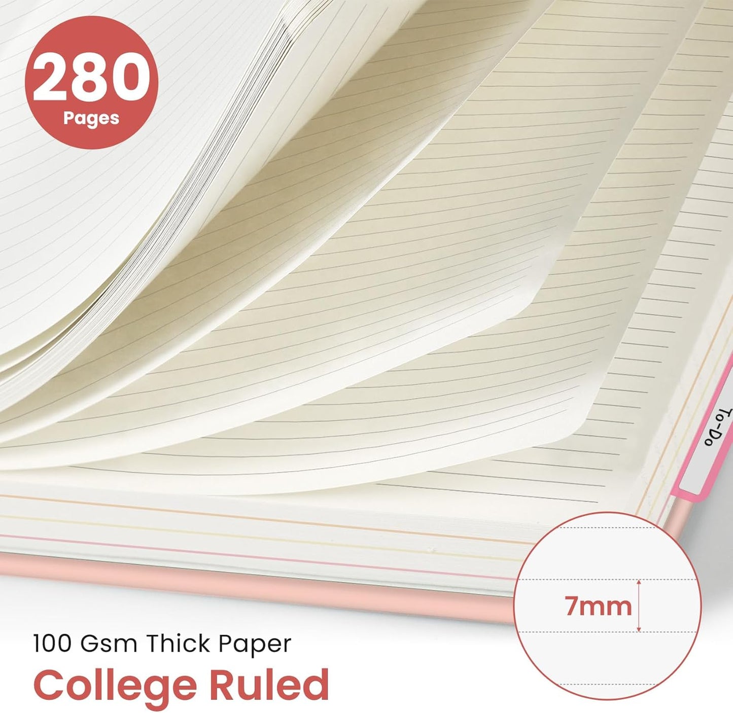 Hardcover Spiral Journal Notebooks for Work With Removable Dividers & Tabs, 8.5"x11" 5 Subject Notebook for Note Taking & Organizer, A4 College Ruled Lined Journal for Women & Writing, Aquamarine, 280 Pages