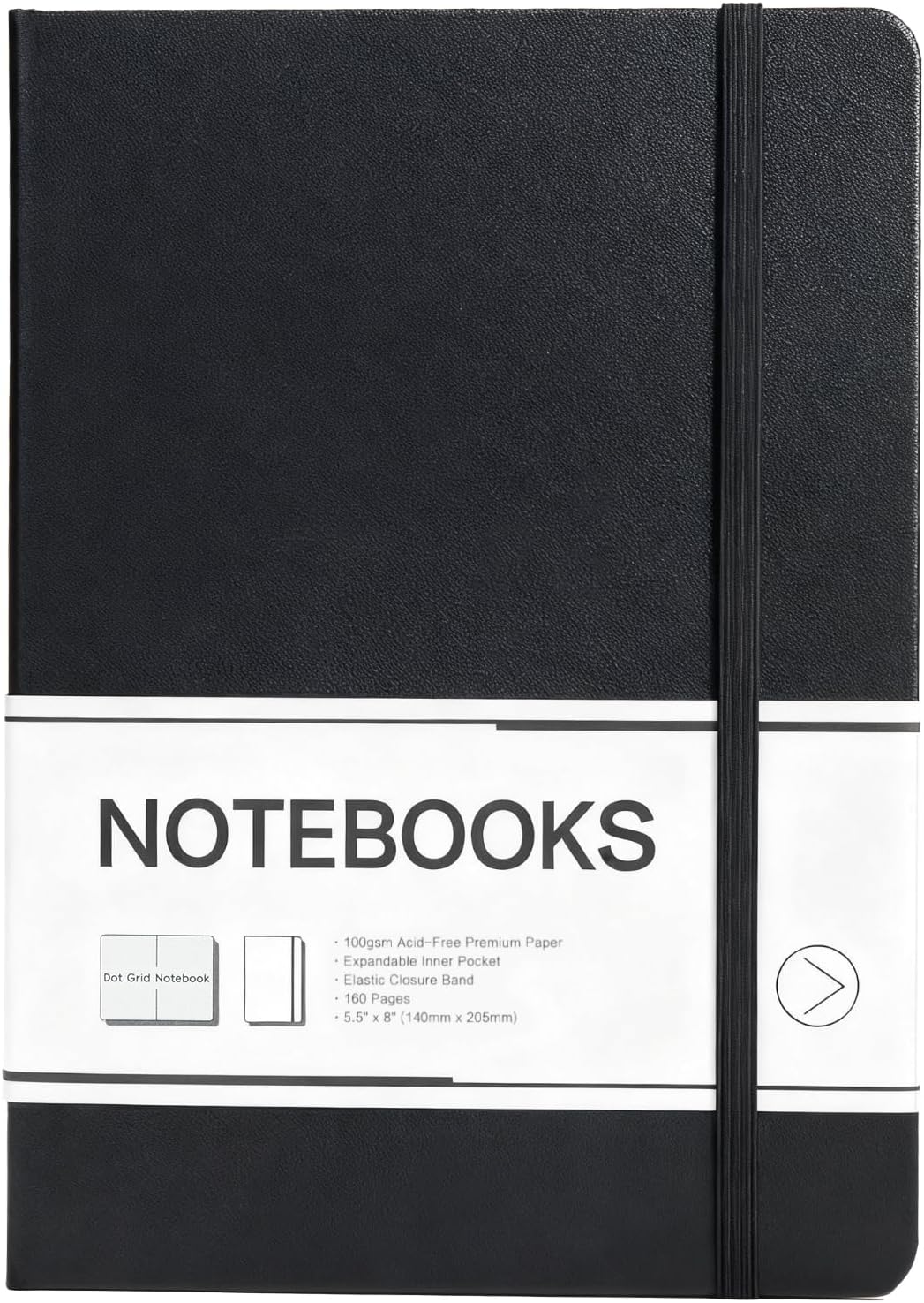 M&G Dotted Journal Notebook, 160 Pages, A5 Medium Size 5.6" x 8" for Men Women, 100GSM Thick College Ruled Paper Bullet Journal for Note Taking, Work & Office, Leather Hardcover, Green