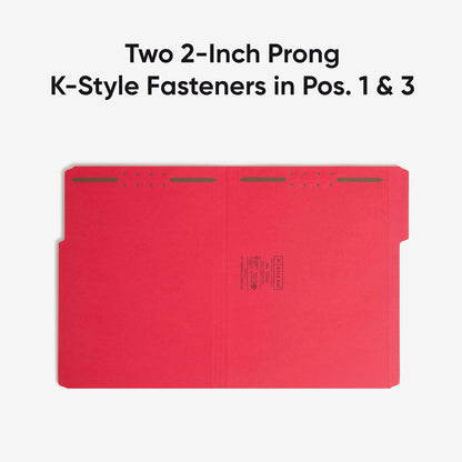 Smead Fastener File Folders, Reinforced 1/3-Cut Tabs, 2 Fasteners, Letter Size, Blue, 50 per Box (12040)