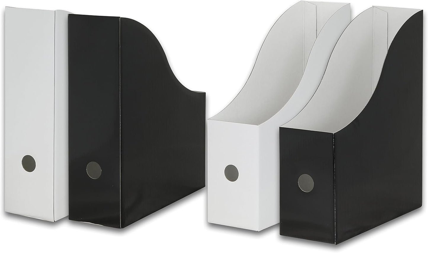 Simple Houseware 6-Pack Magazine File Holder Box, Foldable Cardboard Organizer, White