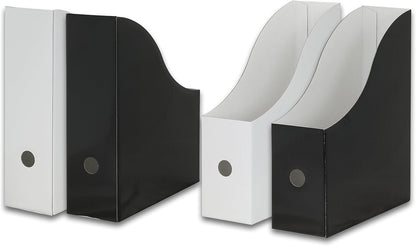 Simple Houseware 6-Pack Magazine File Holder Box, Foldable Cardboard Organizer, White