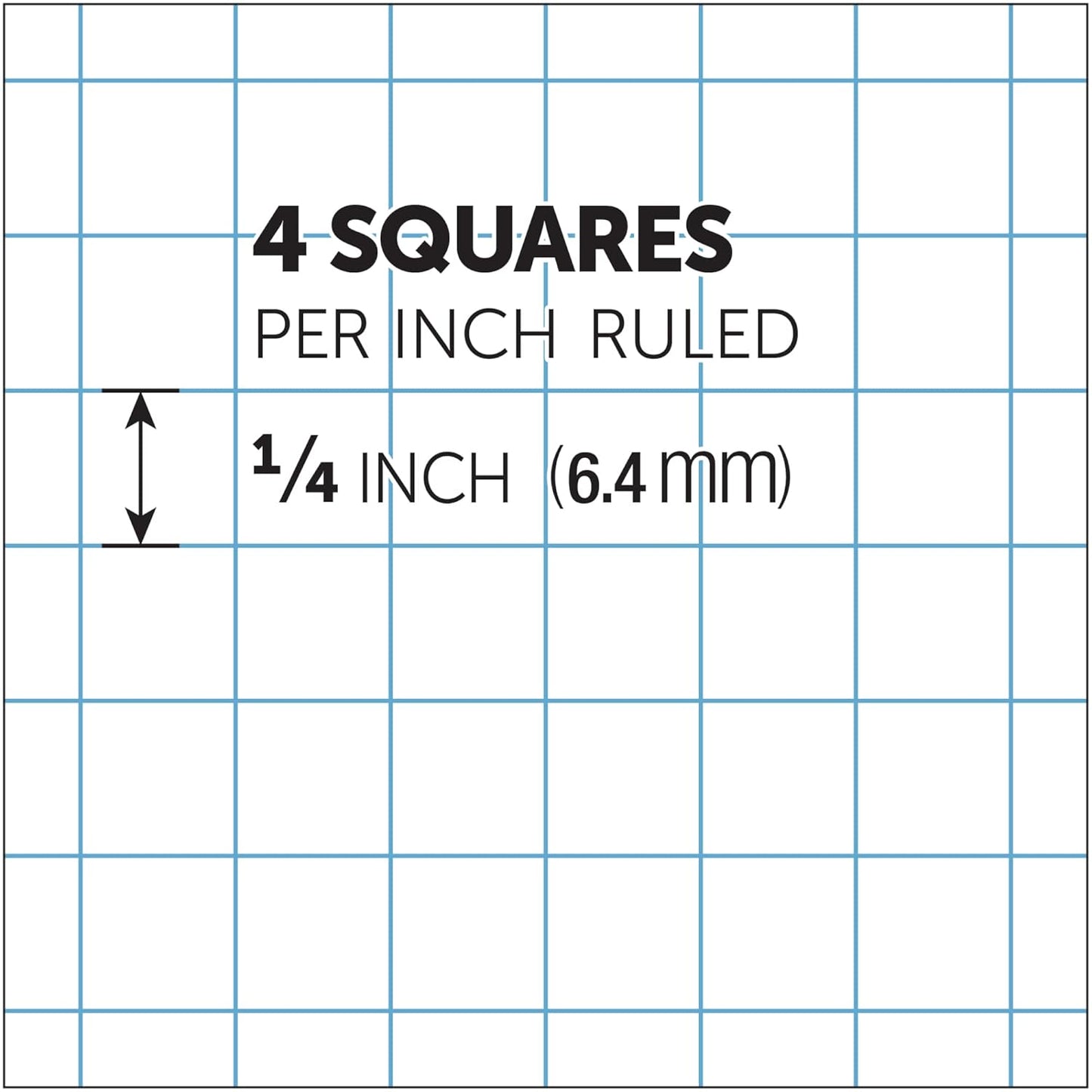 Office Depot Quadrille Pads, 4 x 4 Squares/Inch, 25 Sheets, White, Pack Of 6, 99476