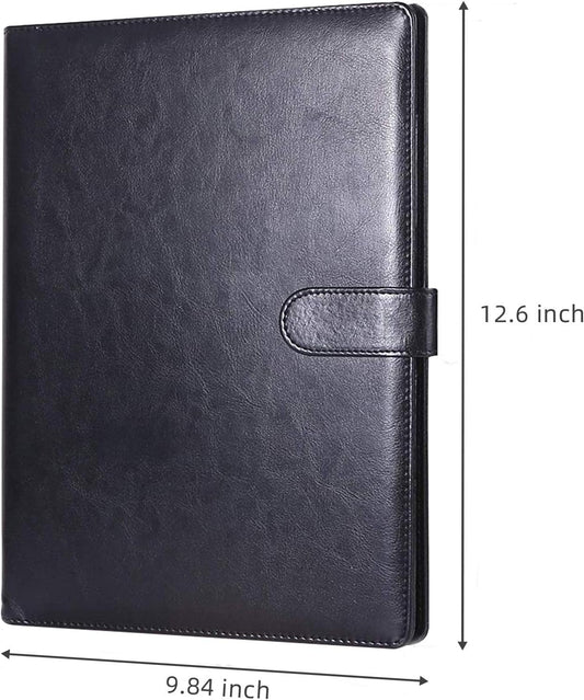 Clipboard Folder Padfolio A4, Mymazn Writing Portfolios Faux Leather Clipboards with Cover for Legal Pad Holder Letter Size 8.5 x 11 for Business Conference Notepad Clip Board (Gray Green)