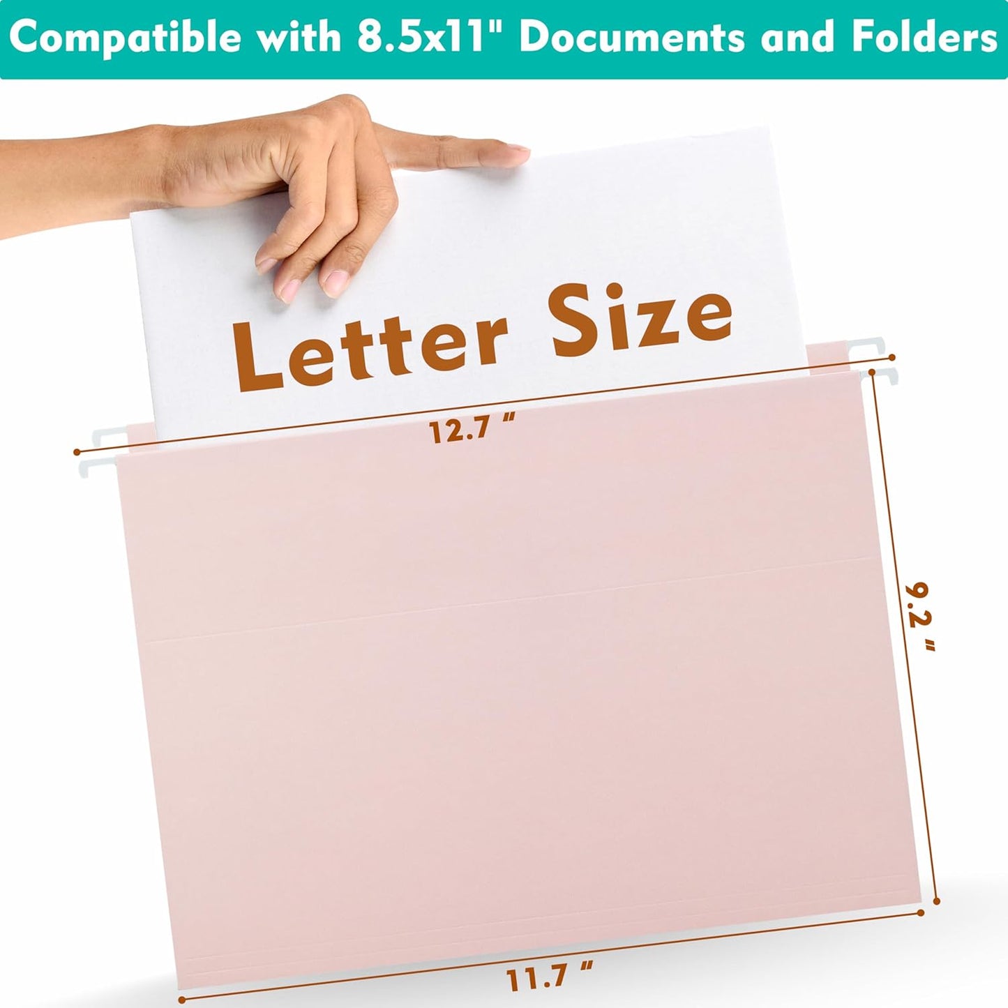 Zzrywuty Hanging File Folders Letter Size, 30-Pack Hanging File Folder with 1/5-Cut Tabs, Pastel File Folders Hanging Organizers for Filing Cabinet, Bulky Files & Medical Charts