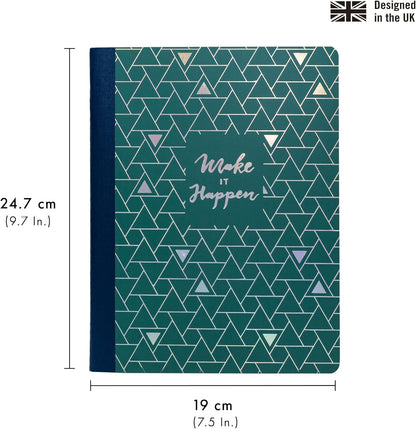Pukka Pad, Composition Notebooks - 3 Pack of Journals Featuring 140 Pages of College Ruled 80GSM Paper with Sturdy Cover Stock - 9.75 x 7.5in - Bloom
