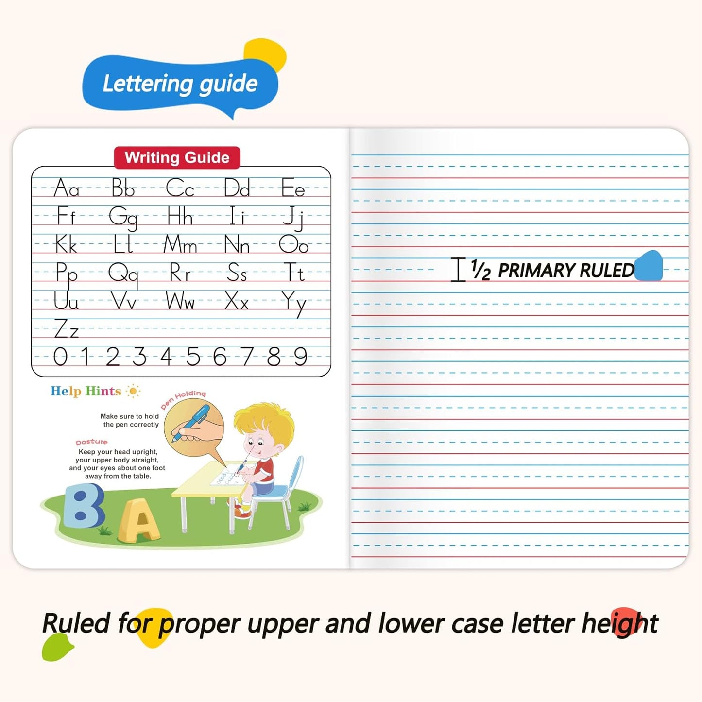 24 Pack Primary Composition Notebooks, Primary Journal Grades k-2, Writing Notebooks for Kids - Primary Ruled 200 Pages (100 Sheets) Hard Cover