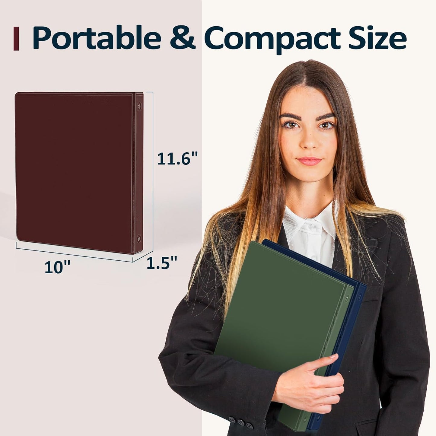 BinderX Extra Durable 3 Ring Binder, Round Rings 1 Inch Binder, Fits 175 Sheets of 8.5x11 Paper, Customizable View Cover with Inside Pockets, Cute 1" Binders, 1 Inch Binders 3 Ring, Pink