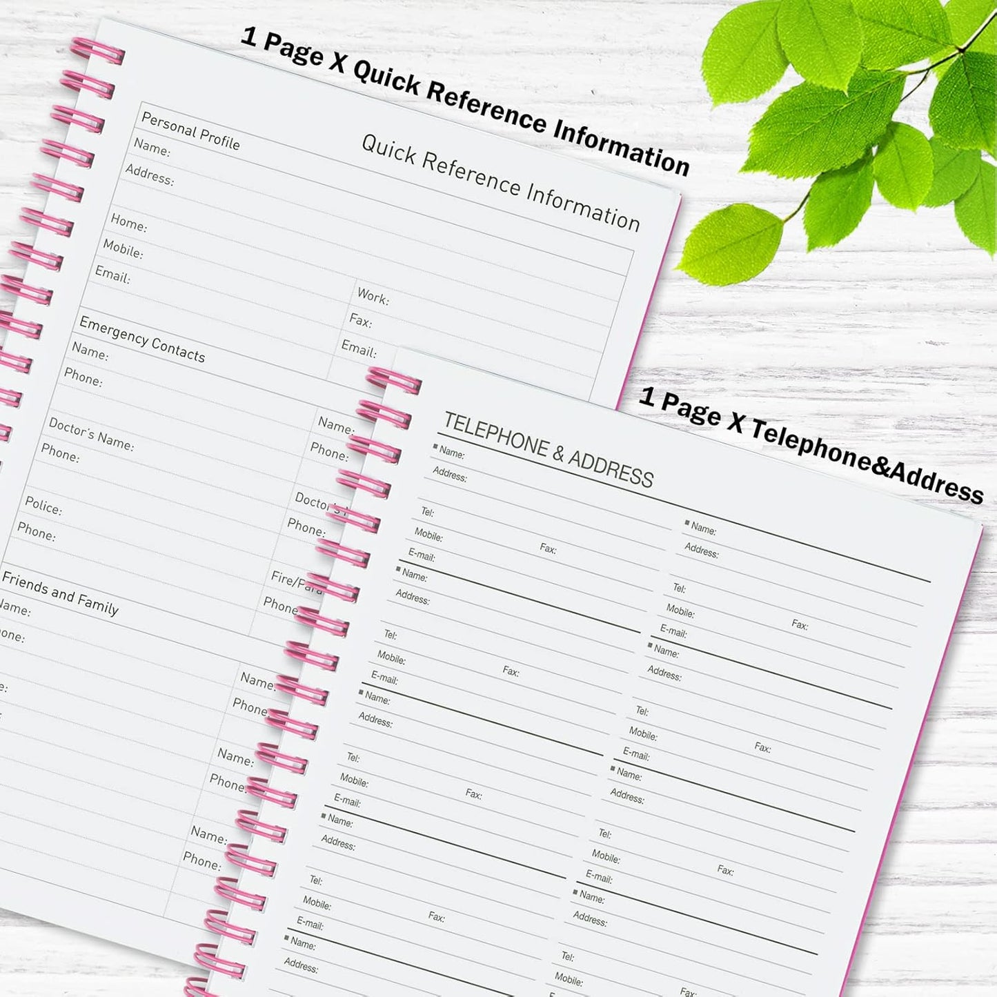 Daily Planner Undated, Asten To Do List Notebook Hourly Schedules Spiral Appointment Planner for Men and Women,PVC Hardcover,Elastic Closure, Inner Pocket 8.3" x 5.8" (Black)