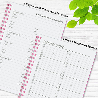 Daily Planner Undated, Asten To Do List Notebook Hourly Schedules Spiral Appointment Planner for Men and Women,PVC Hardcover,Elastic Closure, Inner Pocket 8.3" x 5.8" (Black)