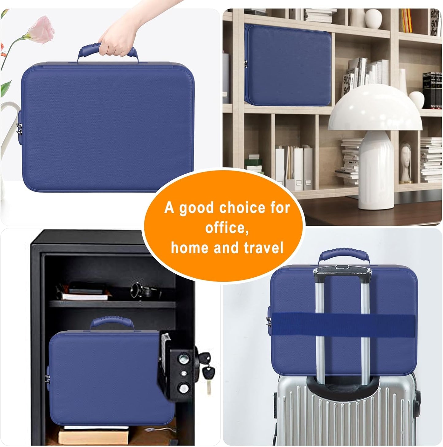DocSafe 5200°F Document Organizer with Lock, Upgraded Heat Insulated Fireproof＆Water-Resistant Box 8 Layers File Organizer, Portable Home Travel Safe Storage for Important Documents and More
