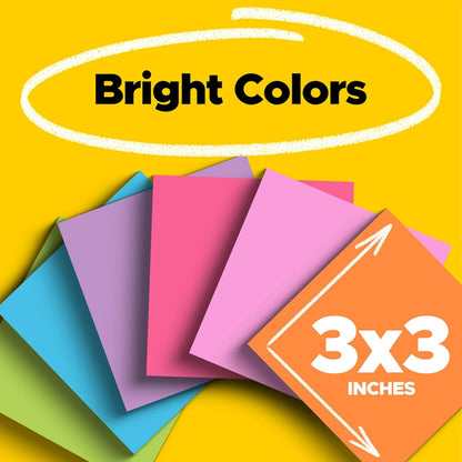 Post-it Super Sticky Notes, 24 Sticky Note Pads, 3 x 3 in, School Supplies, Office Products, Notes for Vertical Surfaces, Monitors, Walls and Windows, Bus Cabinet Pack