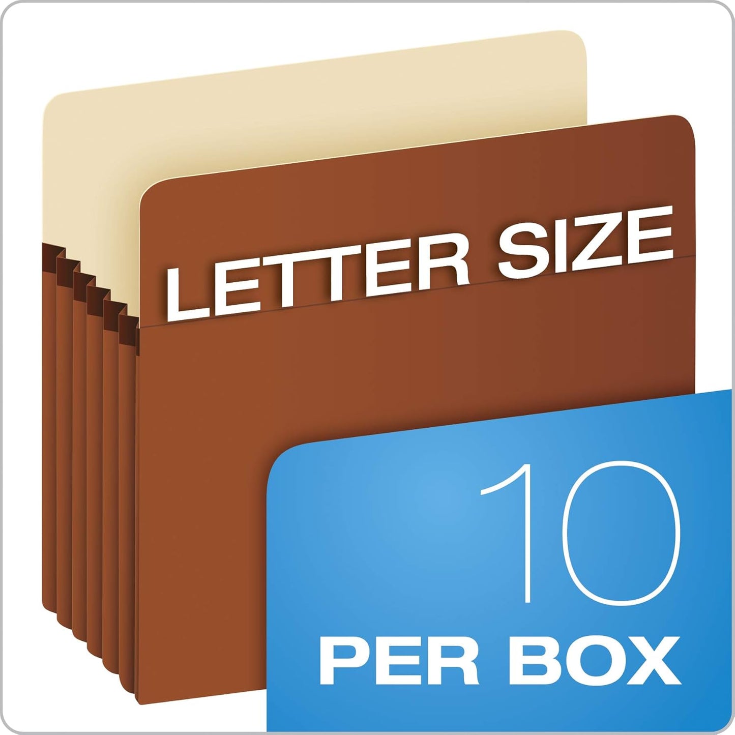 Pendaflex Expanding File Pockets, Letter Size, 5.25" Expansion, Reinforced with DuPont™ Tyvek® Material, Redrope, 10 per Box (1534G-OX)
