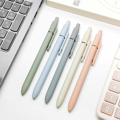 UIXJODO Gel Pens, 5 Pcs 0.5mm Black Ink Pens Fine Point Smooth Writing Pens with Silicone Grip, High-End Series Metal Clip Retractable Pens for Journaling Note Taking (Vintage)