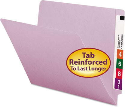Smead End Tab File Folder, Shelf-Master Reinforced Straight-Cut Tab, Letter Size, Green, 100 per Box (25110)
