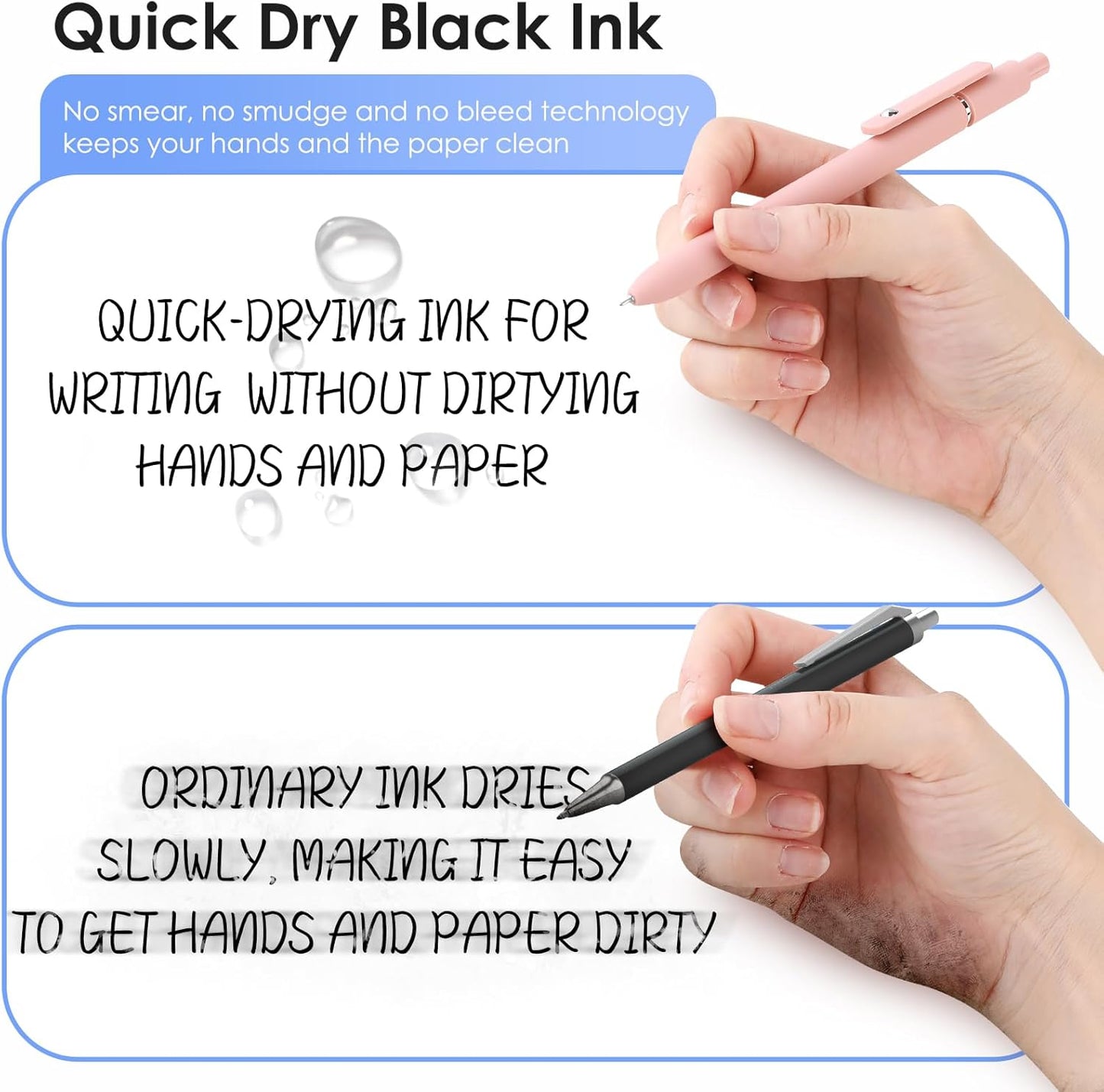 Donyang Gel Pens, 7pcs 0.5mm Black Ink Pens Quick Dry Fine Point Smooth Writing Pens for Journaling Note Taking, Cute Nurse Teacher Work Desk Accessories Office School Supplies Gifts for Women Men