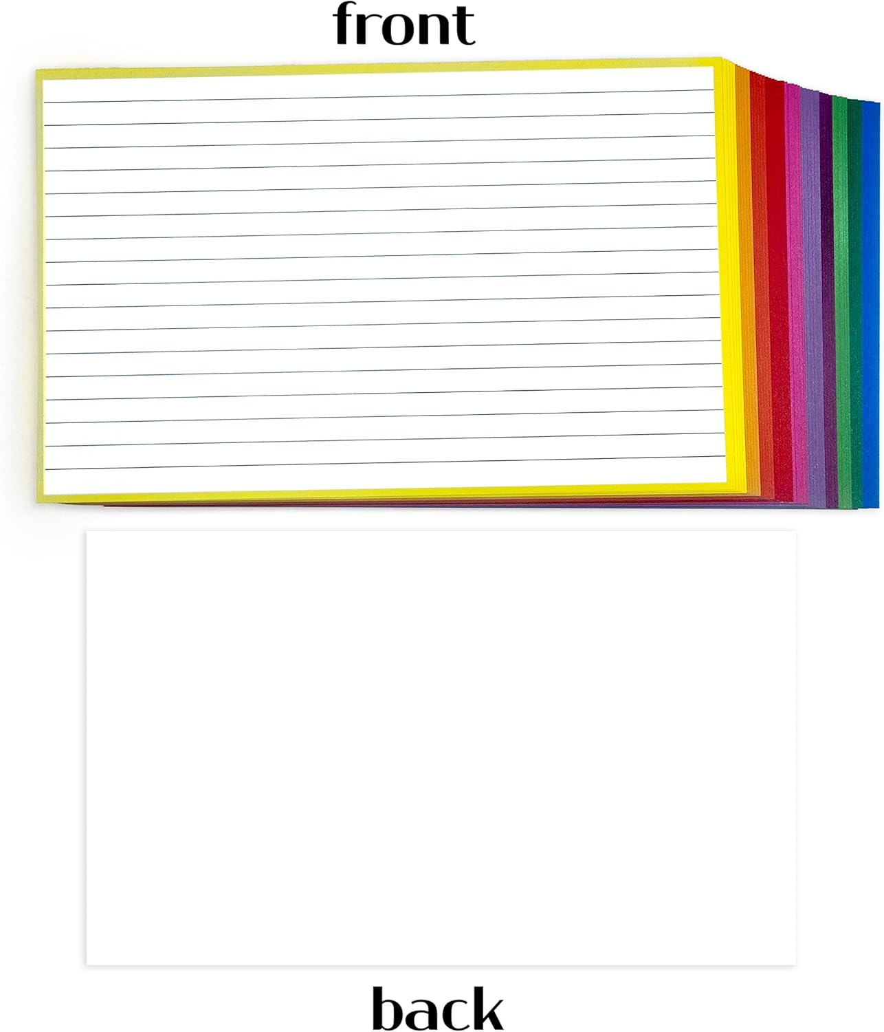 PPAPPAPPIYO 4x6 Lined Index Cards (Set of 50) Note Card, Study Cards, Flash Cards for Studying (Multicolor, 260gsm) (4x6)