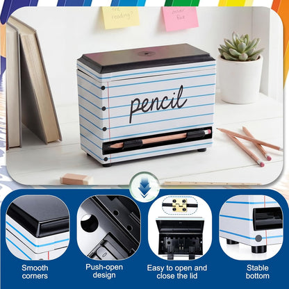 Briwooody Composition Pencil Dispenser for Classroom Back to School Teacher Must Have Black White Composition Notebook Classroom Decor Pencil Dispenser with Lid Teacher Gift for Pre K to Middle School